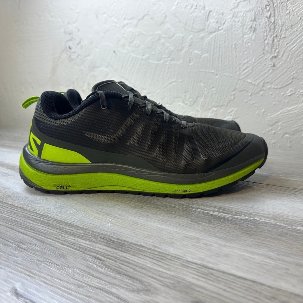Salomon Odyssey Pro Shoes Mens 10.5 Gray Green Hiking Trail Outdoor OrthoLite